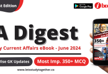 Monthly Current Affairs PDF June 2024 – Section-wise GK & Current Affairs Updates & 350+ MCQ Monthly Current Affairs PDF June 2024