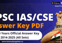 Last 10 Years UPSC Prelims Answer Key PDF 2014-2025 (Official) for GS Paper 1 and CSAT Question Paper Last 10 Years UPSC Prelims Answer Key PDF 2014-2025 (Official) for GS Paper 1 and CSAT Question Paper