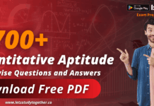 8700+ Quantitative Aptitude Topic wise Questions and Answers – Download Free PDF Quantitative Aptitude Topic wise Questions PDF Download